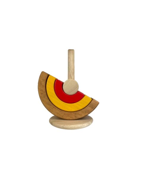 Jeu d'empilage en bois Culboto circulaire multicolore - 14,5 x 17 x 9 cm
