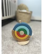 Jeu d'empilage en bois Culboto circulaire multicolore - 14,5 x 17 x 9 cm