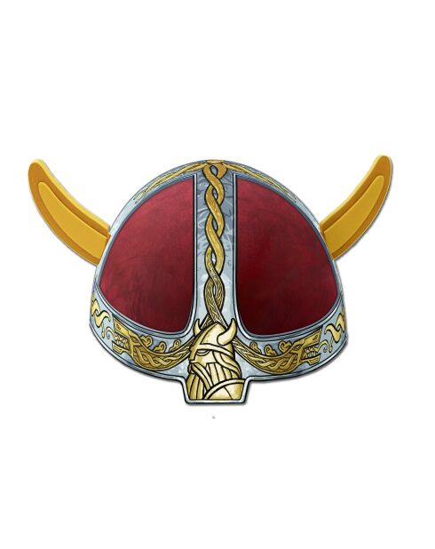 Casco rojo vikingo - 24 x 18 x 13 cm