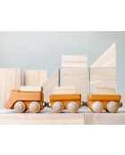 Train marchand jaune - 19,8 x 3,7 x 4,7 cm