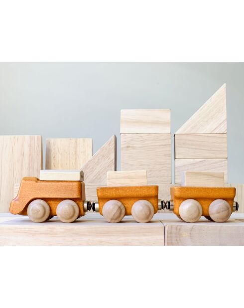 Train marchand jaune - 19,8 x 3,7 x 4,7 cm