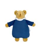 Doudou en coton avec hochet Ours Nid d'Ange bleu - 22 x 7 x 20 cm