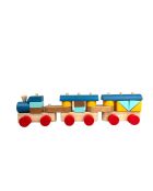 Mehrfarbiges Konstruktionsspiel Train aus Holz - 45 x 9,5 x 10 cm
