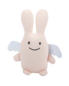Bettdecke aus Baumwolle mit puderrosa Angel Rabbit Rassel - 18 x 3,5 x 17 cm