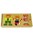 Veelkleurige berenfamiliepuzzels om aan te kleden - 29,7 x 13,9 x 4,5 cm