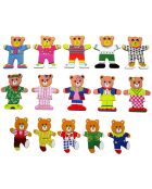 Veelkleurige berenfamiliepuzzels om aan te kleden - 29,7 x 13,9 x 4,5 cm