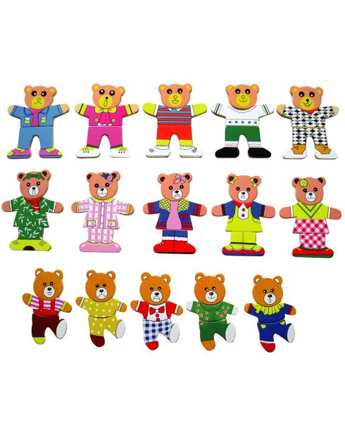 Puzles multicolores de la familia de osos para disfrazar, 29,7 x 13,9 x 4,5 cm
