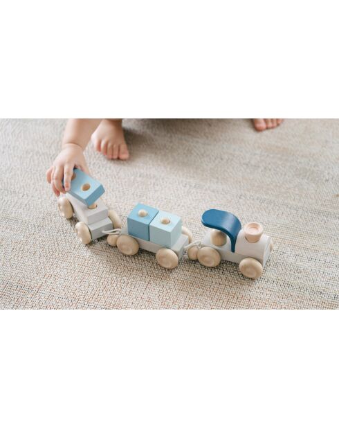 Train modulable bleu - 28 x 9,5 x 11,5 cm