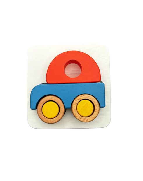 Puzle 3D de madera multicolor para coche - 17 x 17 x 5 cm