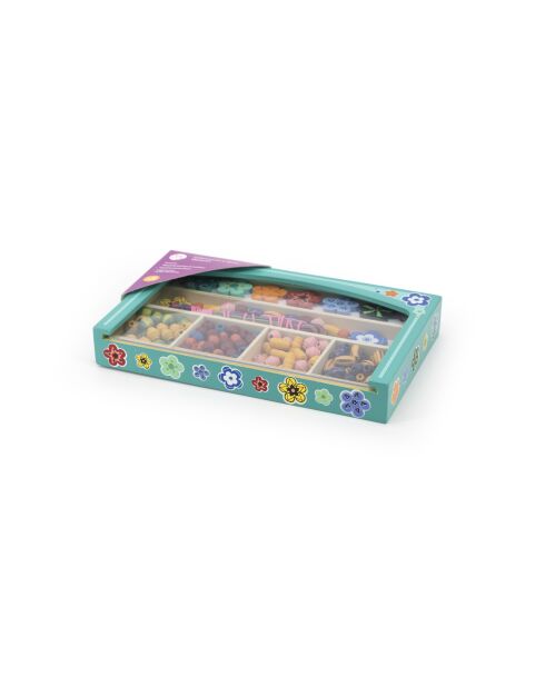 Set di 180 perle e fiori multicolori - 25,3 x 15,5 x 3,6 cm