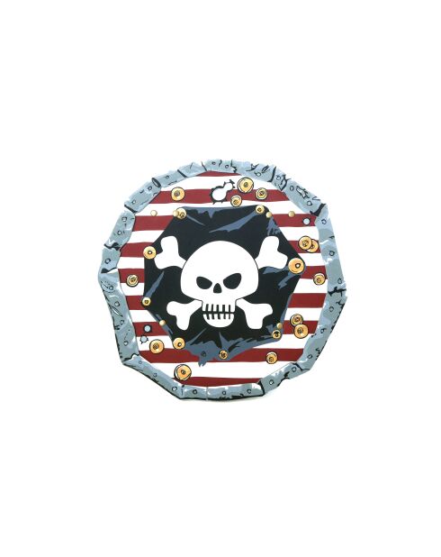 Escudo pirata con bandera roja, 36 x 37 x 1,5 cm