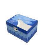 Coffret musical Phosphorescent Ours dans la Forêt bleu - 15 x 8,5 x 10,5 cm