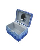 Coffret musical Phosphorescent Ours dans la Forêt bleu - 15 x 8,5 x 10,5 cm