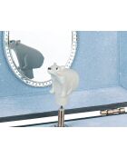 Coffret musical Phosphorescent Ours dans la Forêt bleu - 15 x 8,5 x 10,5 cm