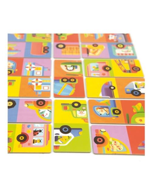 Dominos réversibles Véhicules multicolore - 10 x 5 x 0,3 cm