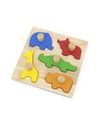 Rompecabezas de bloques de animales de sabana multicolor - 24 x 1,4 x 24 cm