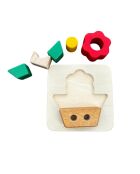 Puzzle 3D in legno fiore multicolore - 17 x 17 x 5 cm
