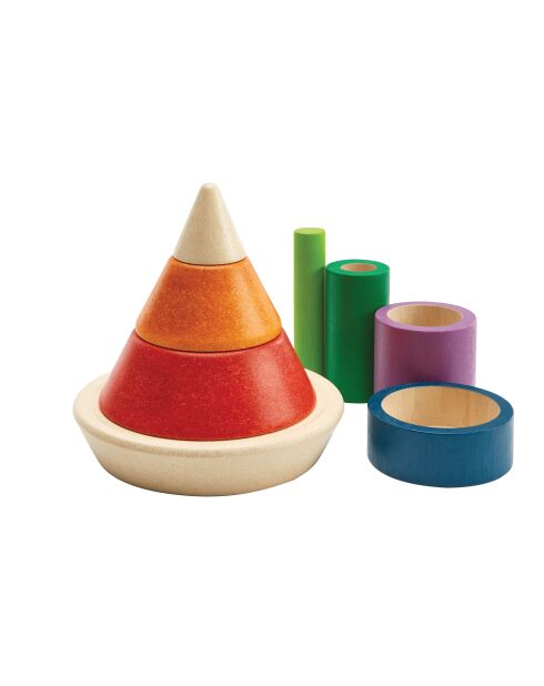 Pirámide multicolor para apilar e incrustar, 12,7 x 12,7 x 13,12 cm