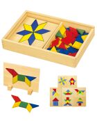 Caja con diseño de mosaico de colores brillantes - 33,3 x 22,2 x 5 cm