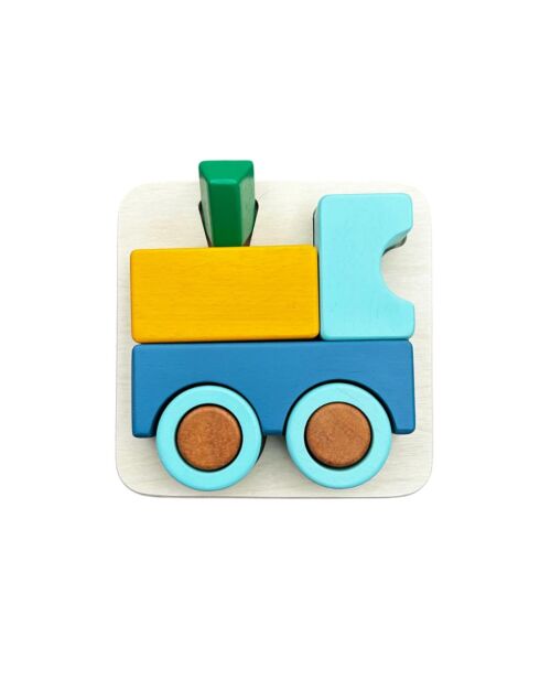 Puzle 3D de madera Tren multicolor - 17 x 17 x 5 cm