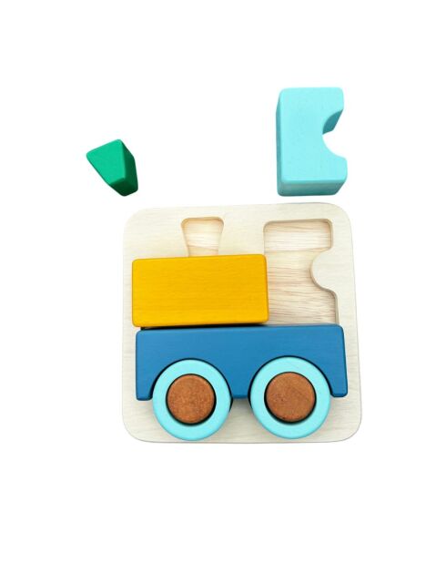 Puzle 3D de madera Tren multicolor - 17 x 17 x 5 cm