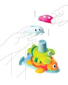 Pyramide 4 animaux marins multicolore - 18 x 19 x 12 cm
