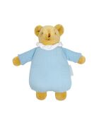 Doudou en coton avec hochet Ours Nid d'Ange bleu ciel - 22 x 7 x 20 cm