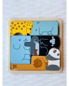 Puzzle multicolore con animali 2 in 1 - 18,8 x 5,7 x 18,8 cm