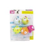 Filet de rangement et 3 aspergeurs poissons tropicaux multicolore - 42 x 33 x 4 cm