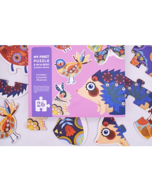 Mi primer rompecabezas de animales de jardín multicolores - 25 x 25 x 5 cm
