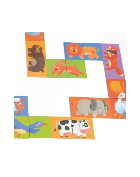 Dominos réversibles Animaux multicolore - 10 x 5 x 0,3 cm