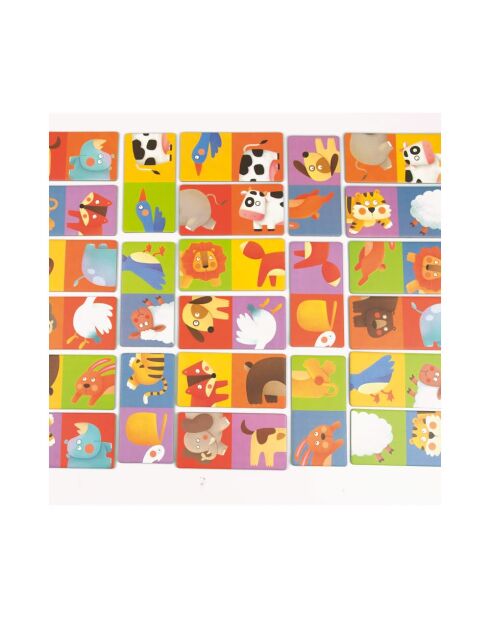 Dominos réversibles Animaux multicolore - 10 x 5 x 0,3 cm