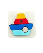 Puzle 3D de madera Barco multicolor - 17 x 17 x 5 cm