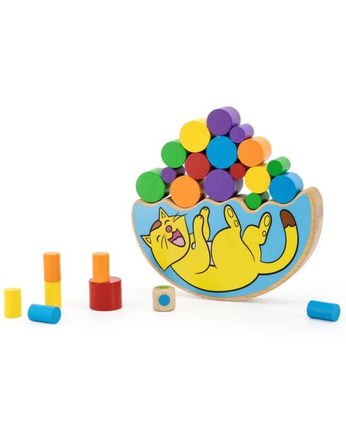 Jeu d'équilibre Chaton multicolore - 18 x 10 x 2,5 cm