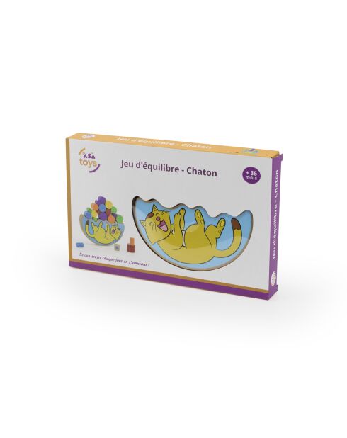 Jeu d'équilibre Chaton multicolore - 18 x 10 x 2,5 cm