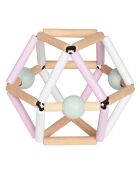 Hochet en bois Nordik Pink Grabber rose - 12 x 12 x 14 cm