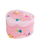 Grand cœur musical Princesse rose - 13,5 x 14,5 x 8,5 cm