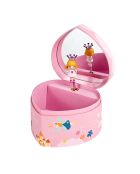 Grand cœur musical Princesse rose - 13,5 x 14,5 x 8,5 cm