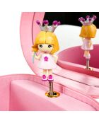 Grand cœur musical Princesse rose - 13,5 x 14,5 x 8,5 cm