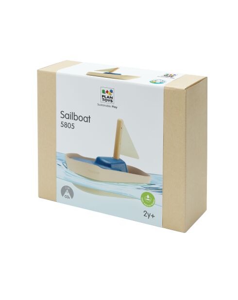 Grand bateau à voile bleu - 21,1 x 10,1 x 12,5 cm