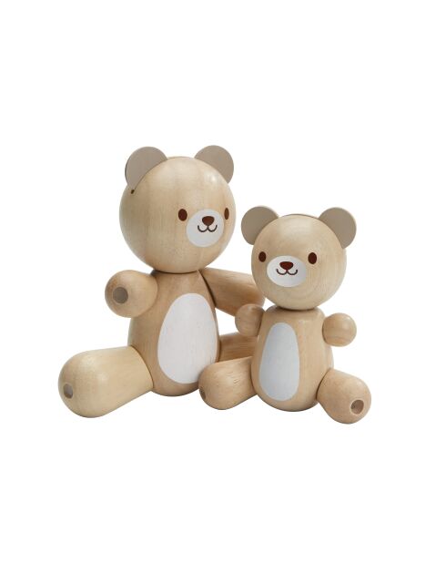 Coffret maman et bébé ours naturel - 9,3 x 5,3 x 13,1 cm