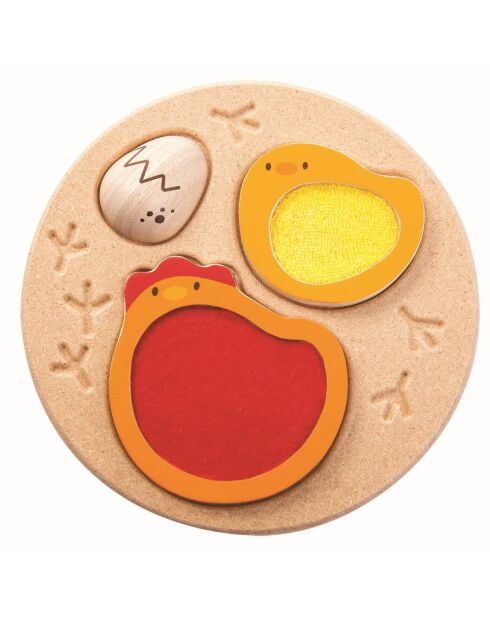 Puzle multicolor Touch con forma de huevo de gallina, 14 x 14 x 4,2 cm