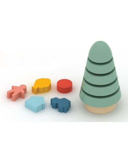 Puzzle 3D in legno Albero nascondiglio multicolore - 9,5 x 9,5 x 17 cm
