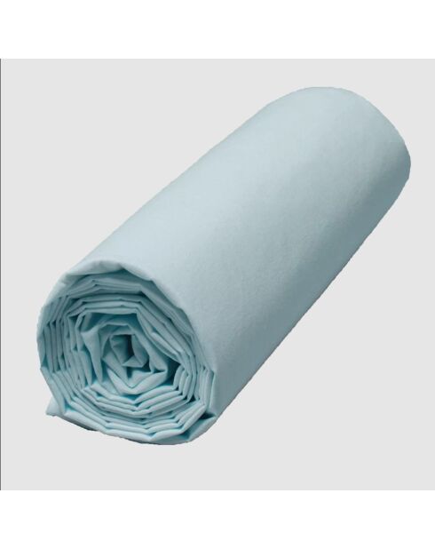 Drap-housse 100% Percale de Coton Venezia bonnet 30 cm bleu céleste