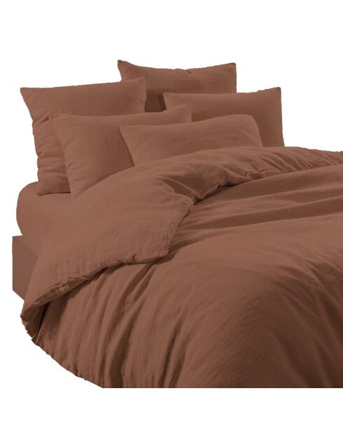 Taie d'oreiller en Lin & Coton Limy mocaccino - 80x80 cm