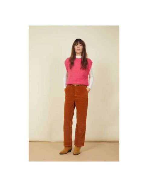 Jersey sin mangas Leontine rojo frambuesa