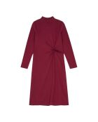 Abito lungo bordeaux Calie in cotone annodato