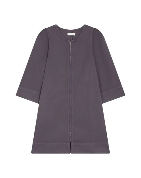 Vestido de manga ancha de algodón Jihanna gris antracita