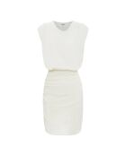 Abito Lena in cotone con drappeggio off-white