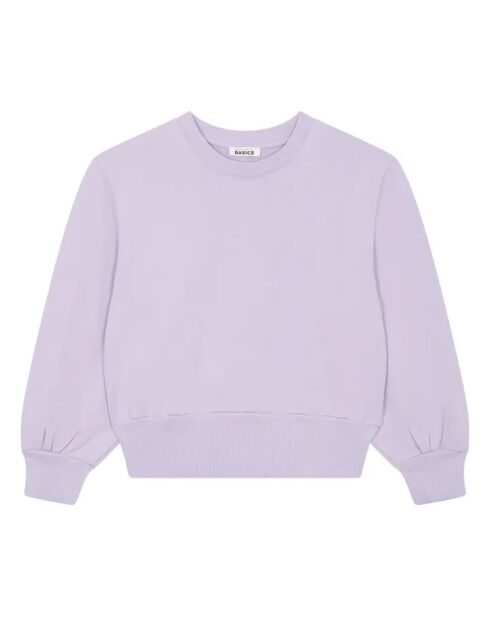 Sudadera Eva de algodón lila con cuello redondo